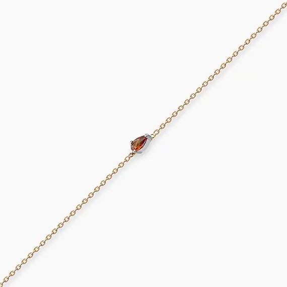 Blake 0.22 CT Pear Cut Orange Sapphire Rose Gold Bracelet - 4