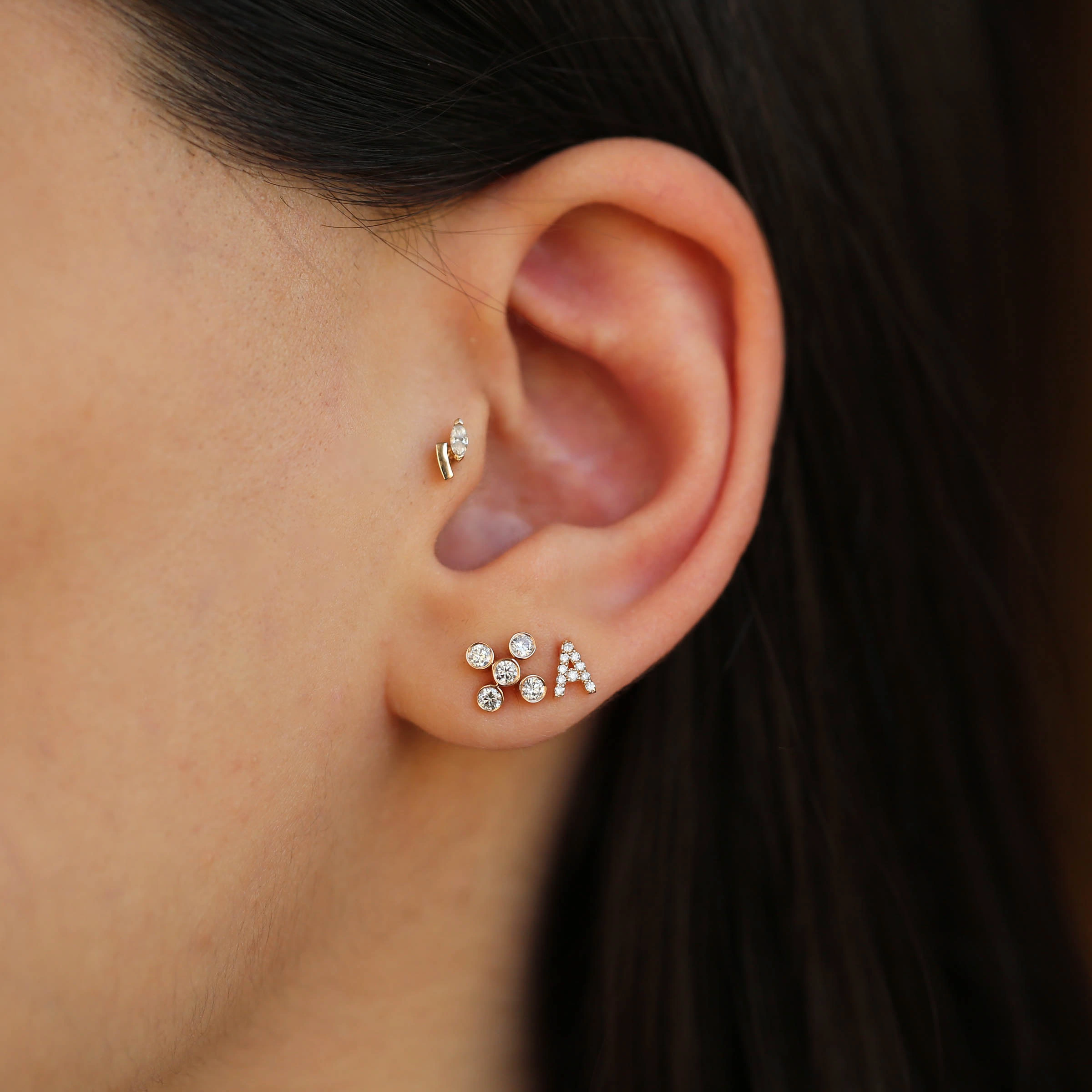 Bliss 0.17 CT Diamond Rose Gold Mini Single Earring - 2