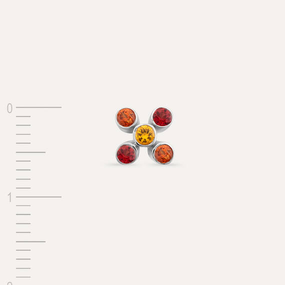 Bliss 0.25 CT Multicolor Sapphire White Gold Mini Single Earring - 4