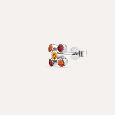 Bliss 0.25 CT Multicolor Sapphire White Gold Mini Single Earring - Nev Jewellery