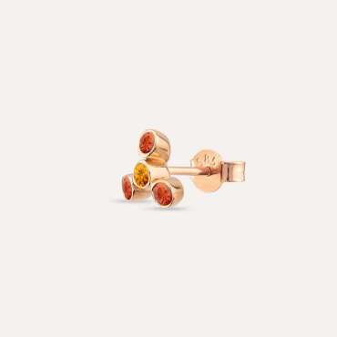 Bliss Four 0.21 CT Orange Sapphire and Yellow Sapphire Mini Single Earring - Nev Jewellery