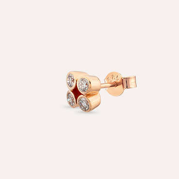 Bliss Frame 0.14 CT Diamond Rose Gold Mini Single Earring - Nev Jewellery