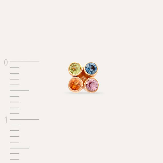 Bliss Frame 0.19 CT Multicolor Sapphire Rose Gold Mini Single Earring - 4