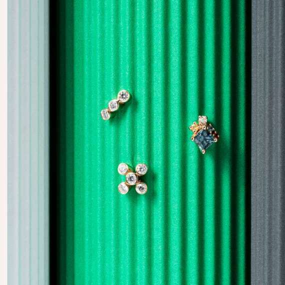 Bliss Three 0.10 CT Diamond Rose Gold Mini Single Earring - 4