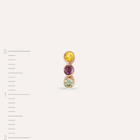 Bliss Three 0.15 CT Multicolor Sapphire Rose Gold Mini Single Earring - 5