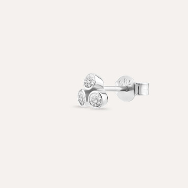 Bliss Triangle 0.11 CT Diamond White Gold Mini Single Earring - Nev Jewellery