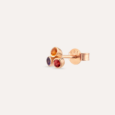 Bliss Triangle 0.15 CT Multicolor Sapphire Mini Single Earring - Nev Jewellery