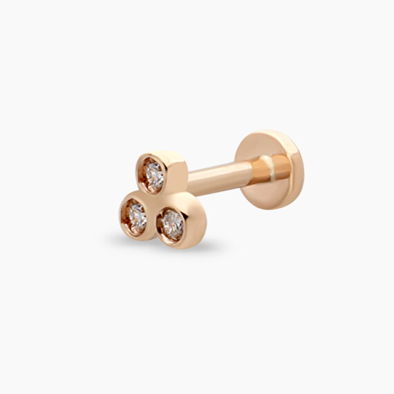 Bliss Triangle Diamond Rose Gold Piercing - Nev Jewellery