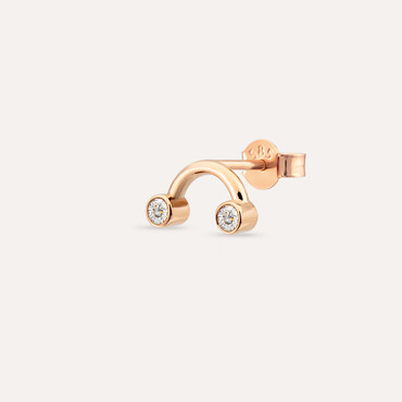 Bliss Two 0.07 CT Diamond Rose Gold Mini Single Earring - Nev Jewellery