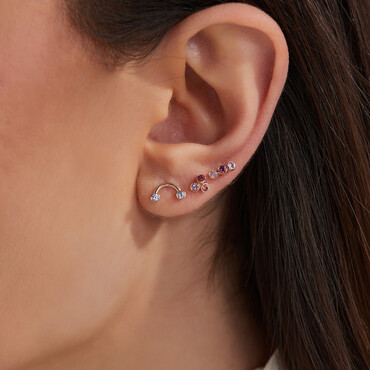 Bliss Two 0.08 CT White Sapphire Rose Gold Mini Single Earring - Nev Jewellery (1)
