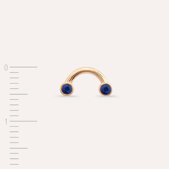 Bliss Two 0.10 CT Dark Blue Sapphire Rose Gold Mini Single Earring - 4