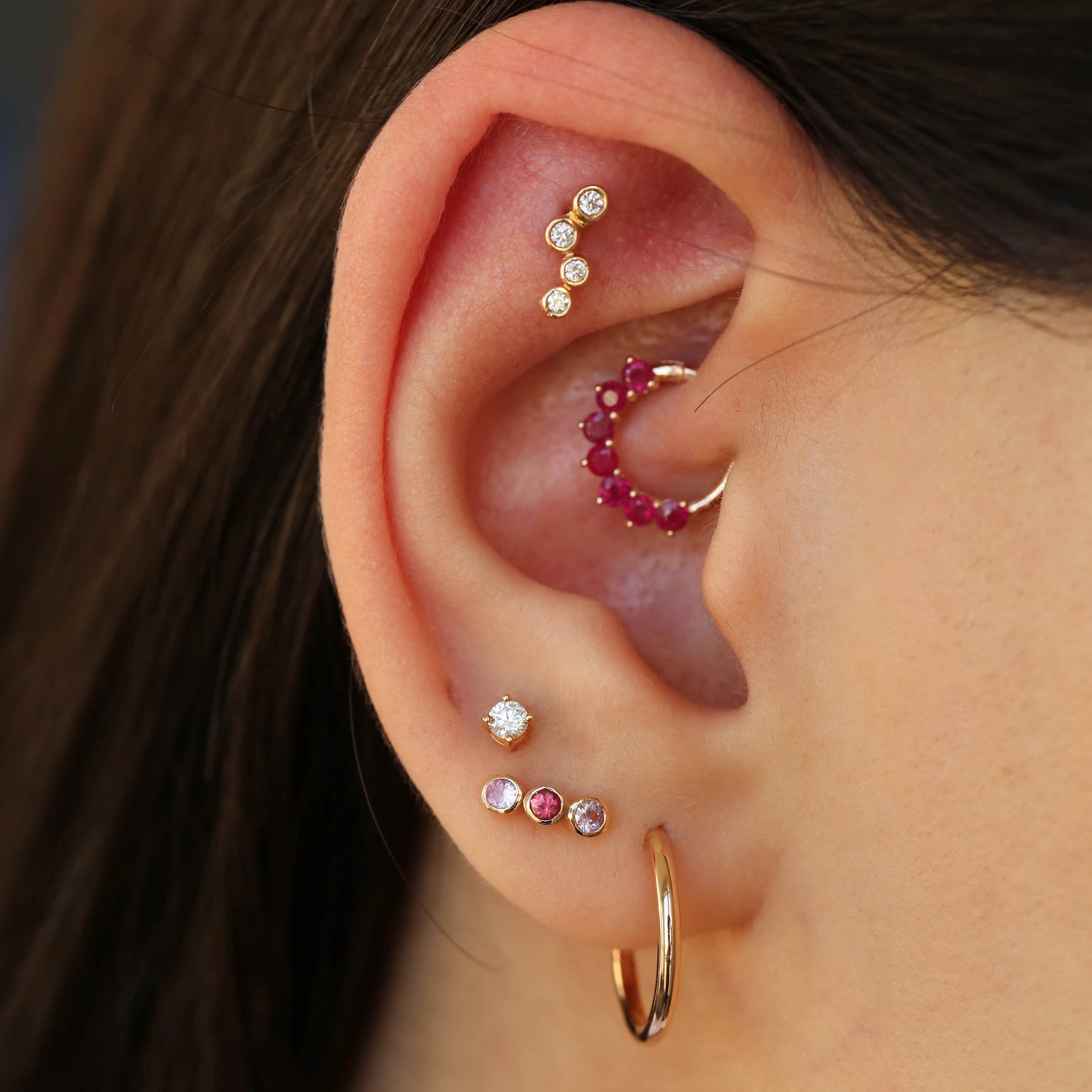 Bliss Wave Diamond Rose Gold Piercing - Nev Jewellery (1)