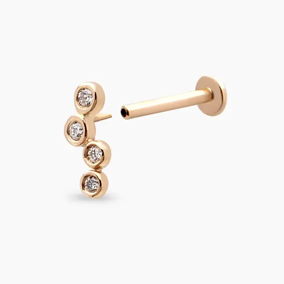 Bliss Wave Diamond Rose Gold Piercing - 4