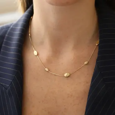 Blob Yellow Gold Necklace - Nev Jewellery (1)