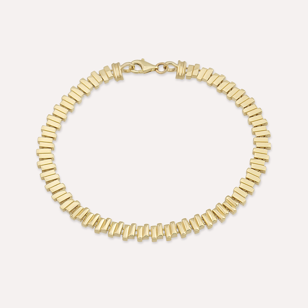 Block Yellow Gold Bracelet - 1