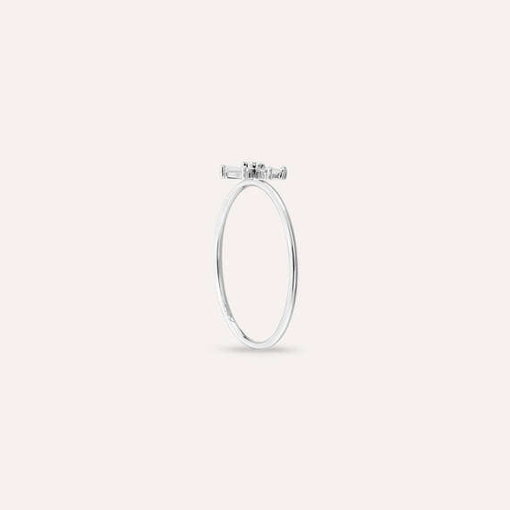 Blossom 0.16 CT Baguette Cut Diamond White Gold Ring - 5