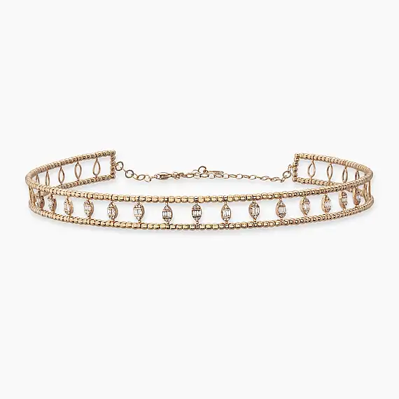 Boho 0.64 CT Baguette Cut Diamond Rose Gold Chooker - 2