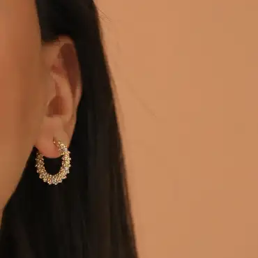 Bold Dorica Yellow Gold Hoop Earring - Nev Jewellery (1)