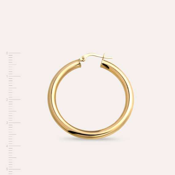 Bold Yellow Gold Hoop Earring - 3