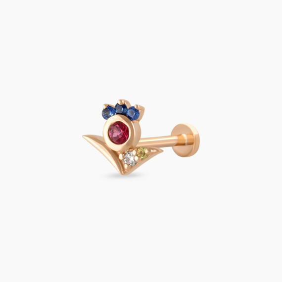 Bona Multicolor Sapphire and Diamond Rose Gold Piercing - Nev Jewellery