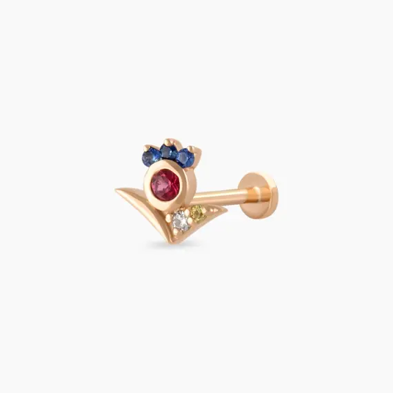 Bona Multicolor Sapphire and Diamond Rose Gold Piercing - 1