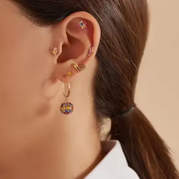Bona Multicolor Sapphire Rose Gold Piercing - Nev Jewellery (1)