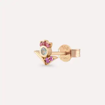 Bona Multicolor Sapphire Rose Gold Single Earring - Nev Jewellery (1)
