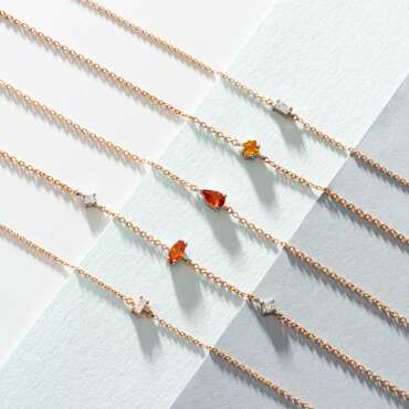 Bonnie 0.17 CT Caliber Cut Yellow Sapphire Rose Gold Bracelet - Nev Jewellery (1)