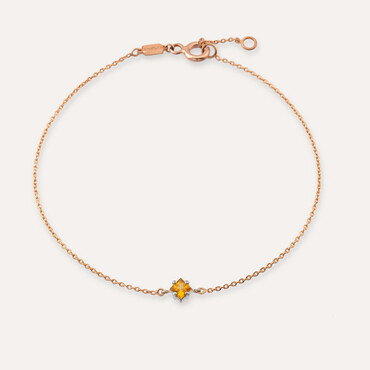 Bonnie 0.17 CT Caliber Cut Yellow Sapphire Rose Gold Bracelet - Nev Jewellery