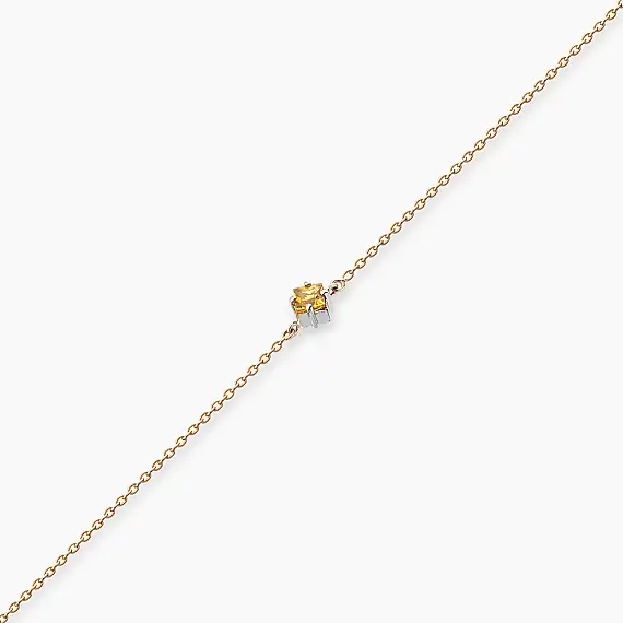 Bonnie 0.17 CT Caliber Cut Yellow Sapphire Rose Gold Bracelet - 4