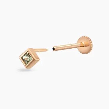 Box Green Sapphire Rose Gold Piercing - Nev Jewellery (1)