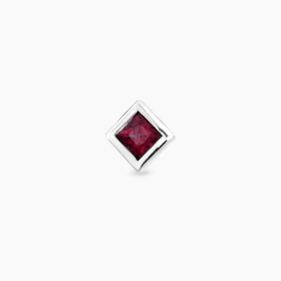 Box Red Sapphire White Gold Piercing - 3