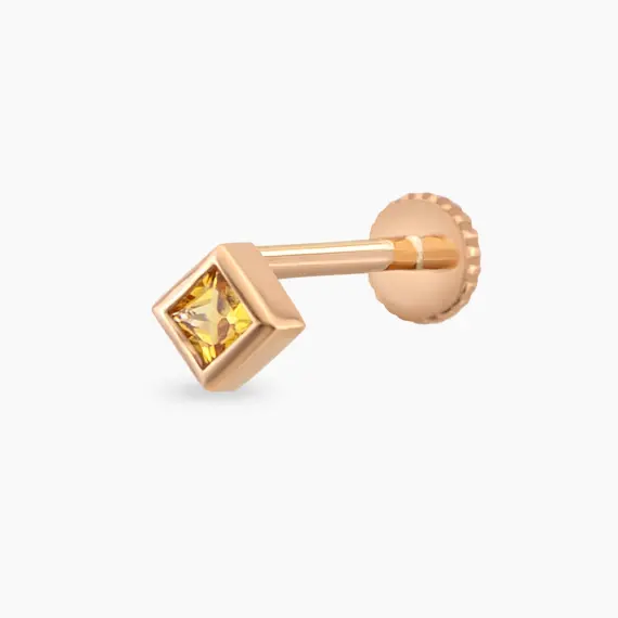 Box Yellow Sapphire Rose Gold Piercing - 1