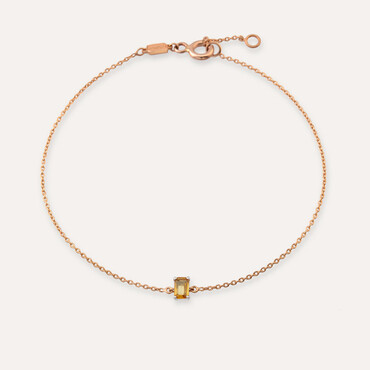 Brea 0.28 CT Octagon Cut Yellow Sapphire Rose Gold Bracelet - Nev Jewellery