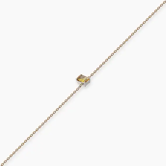 Brea 0.28 CT Octagon Cut Yellow Sapphire Rose Gold Bracelet - 3