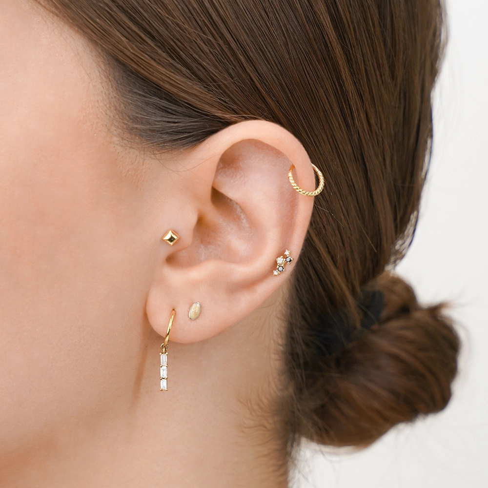 Burgu Yellow Gold Hoop Piercing - Nev Jewellery (1)