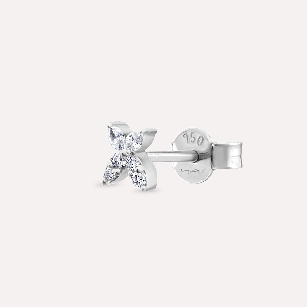 Butterfly Marquise Cut Diamond White Gold Single Earring - Nev Jewellery (1)