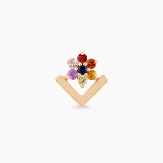Camelia Multicolor Sapphire Rose Gold Piercing - 3