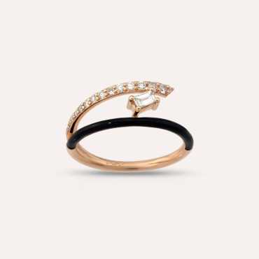 Canopus 0.27 CT Diamond and Black Enamel Ring - Nev Jewellery