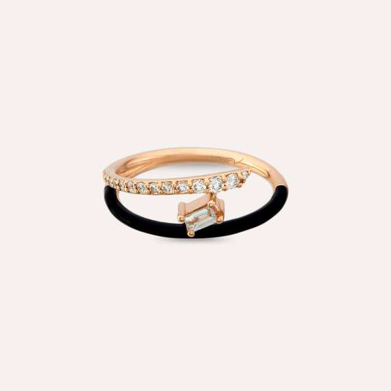 Canopus 0.27 CT Diamond and Black Enamel Ring - 4