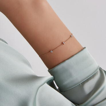 Cara 0.15 CT Baguette Cut Diamond Rose Gold Bracelet - Nev Jewellery