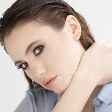Ceti Baguette Cut Diamond Rose Gold Earring - Nev Jewellery (1)