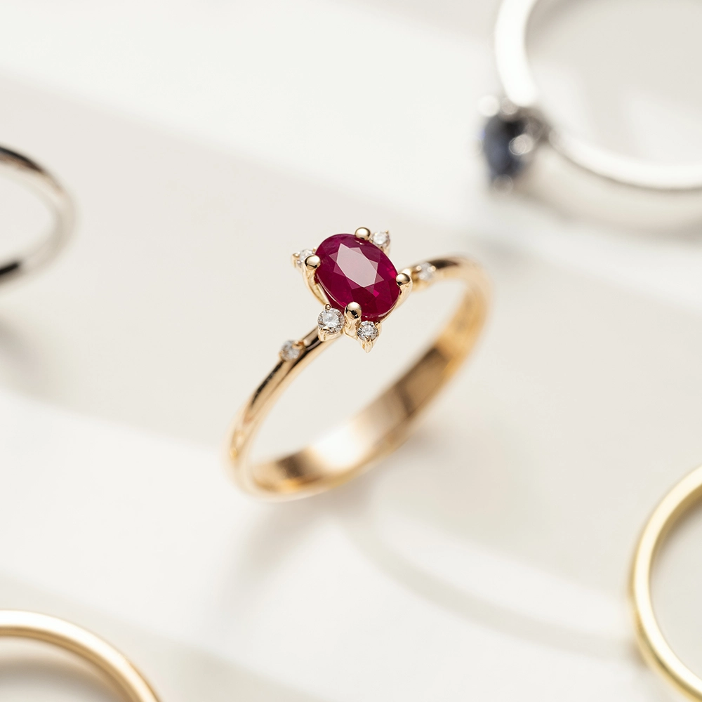 Chloe 0.71 CT Diamond and Ruby Rose Gold Ring - Nev Jewellery (1)