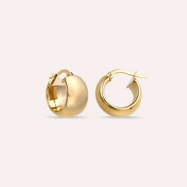 Chunky Jr. Yellow Gold Hoop Earring - Nev Jewellery (1)