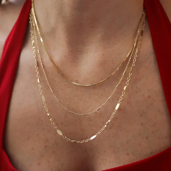 Clair Yellow Gold Italian Necklace - 2