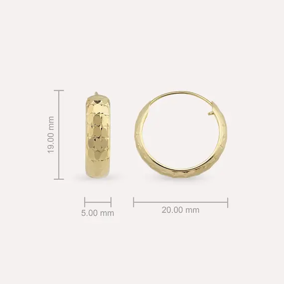 Clay Yellow Gold Hoop Earring - 3