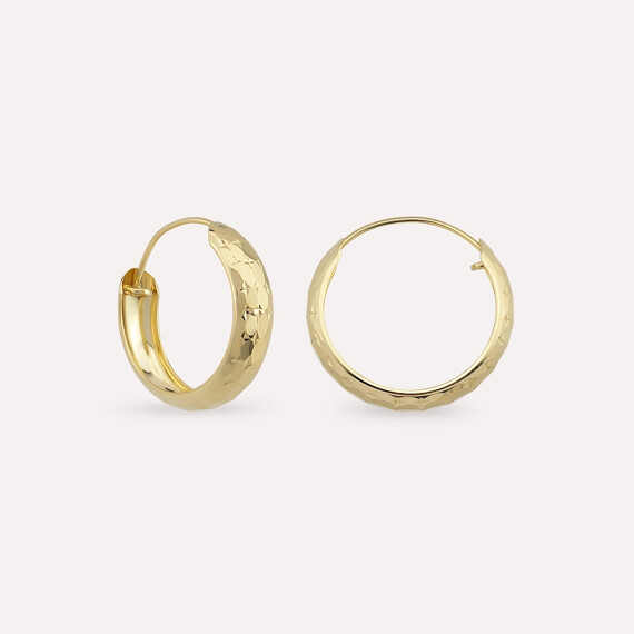 Clay Yellow Gold Hoop Earring - Nev Jewellery