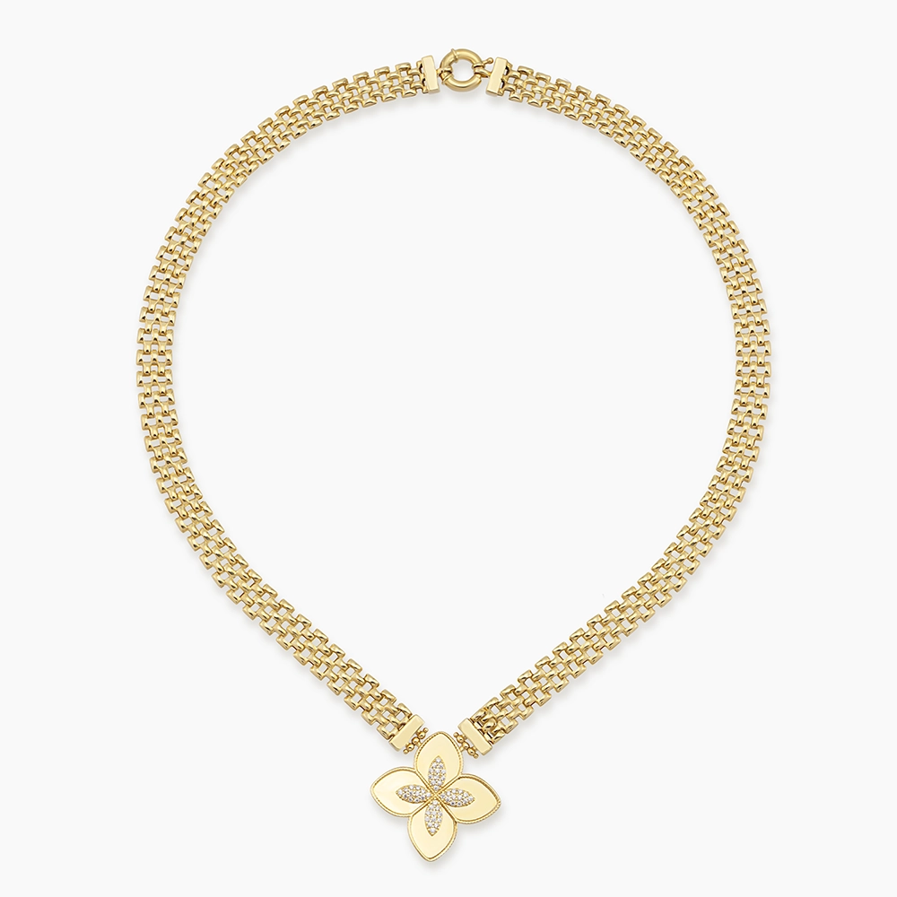 Clover Yellow Gold Necklace - 1