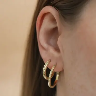 Collin Yellow Gold Hoop Earring - Nev Jewellery (1)