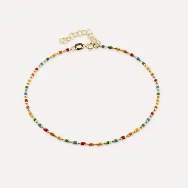 Colorful Enamel Yellow Gold Golf Bracelet - Nev Jewellery (1)